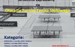 Otwarty turniej tenisa stołowego - Złotów 24.11.2024